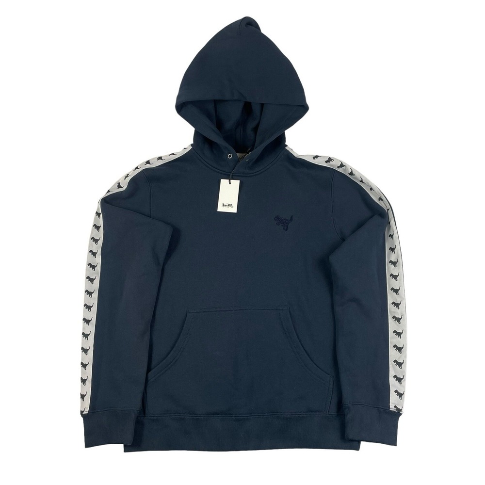 Coach Dark Blue Rexy Cotton Tape Hoodie Mens Small NWT 69172